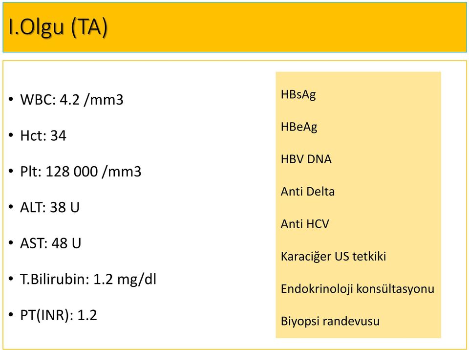 T.Bilirubin: 1.2 mg/dl PT(INR): 1.