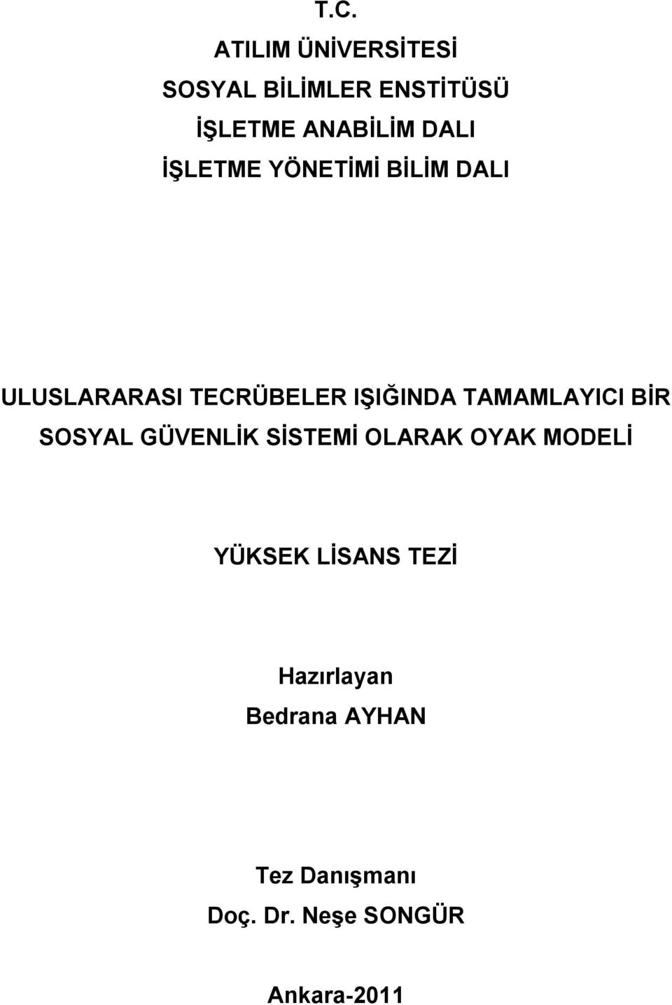 TAMAMLAYICI BİR SOSYAL GÜVENLİK SİSTEMİ OLARAK OYAK MODELİ YÜKSEK