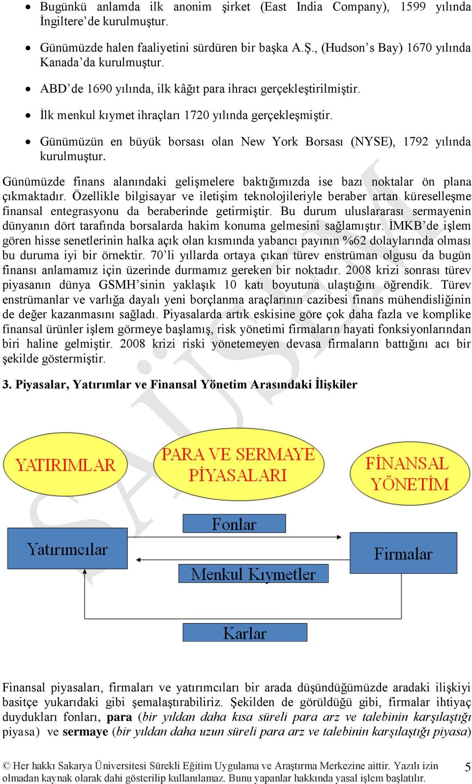 Günümüzün en büyük borsası olan New York Borsası (NYSE), 1792 yılında kurulmuştur. Günümüzde finans alanındaki gelişmelere baktığımızda ise bazı noktalar ön plana çıkmaktadır.