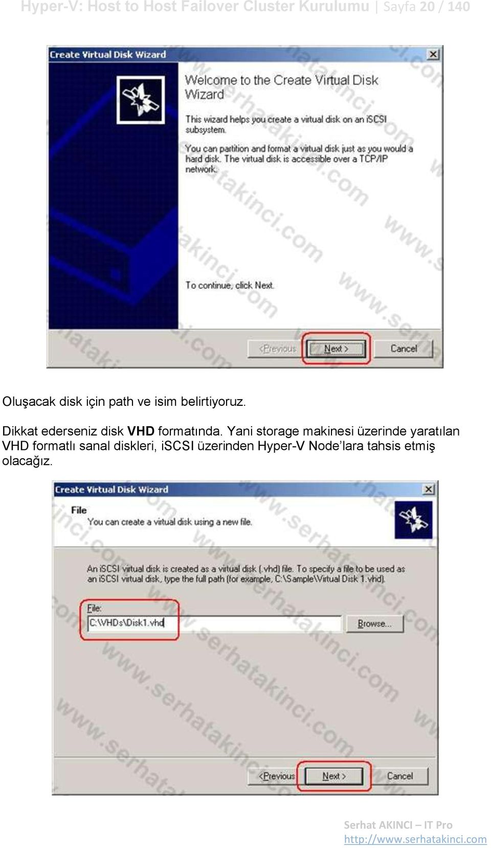 Dikkat ederseniz disk VHD formatında.