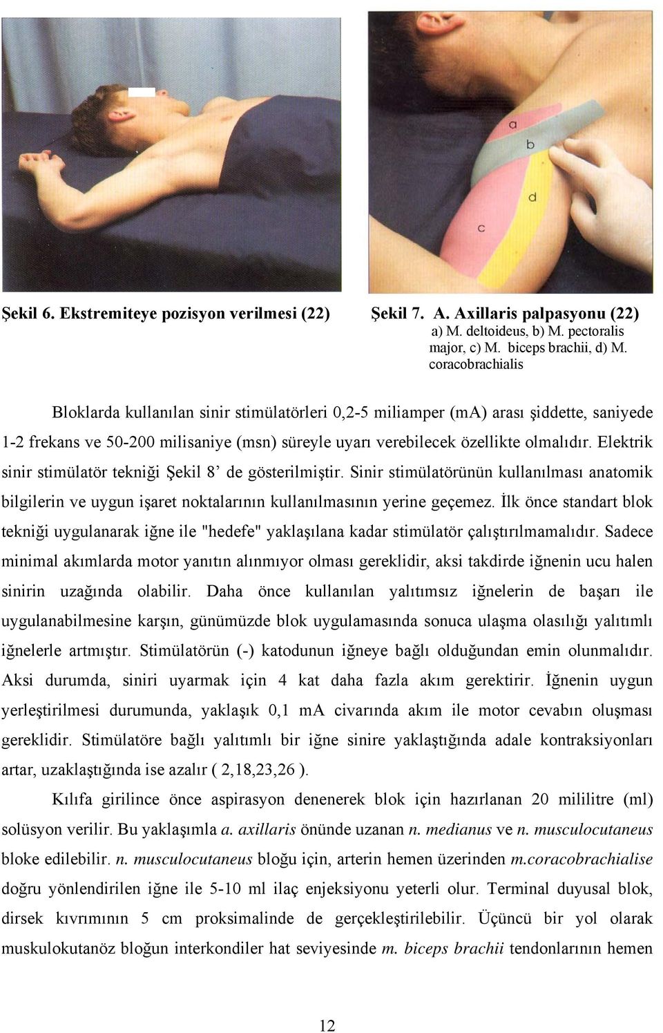 Elektrik sinir stimülatör tekniği Şekil 8 de gösterilmiştir. Sinir stimülatörünün kullanılması anatomik bilgilerin ve uygun işaret noktalarının kullanılmasının yerine geçemez.