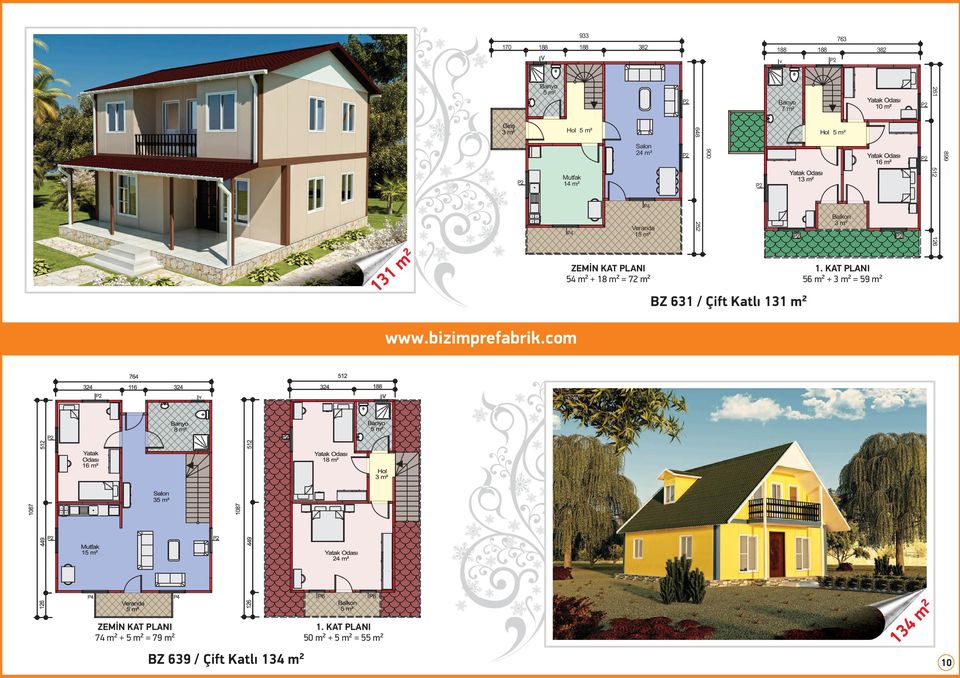 252 P4 5 + = 59 m² BZ 631 / Çift Katlı 131 m² 50 m² +