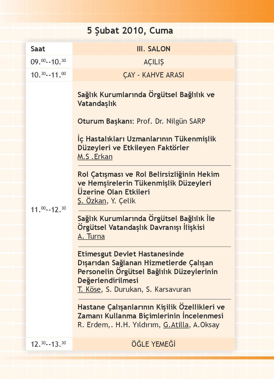 30 Rol Çatışması ve Rol Belirsizliğinin Hekim ve Hemşirelerin Tükenmişlik Düzeyleri Üzerine Olan Etkileri Ş. Özkan, Y.