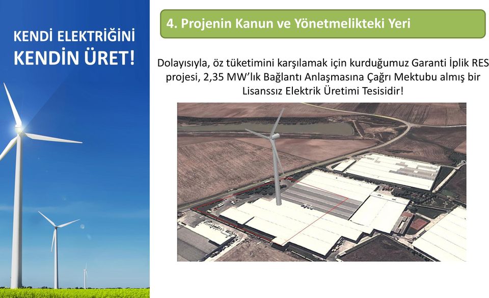 İplik RES projesi, 2,35 MW lık Bağlantı Anlaşmasına