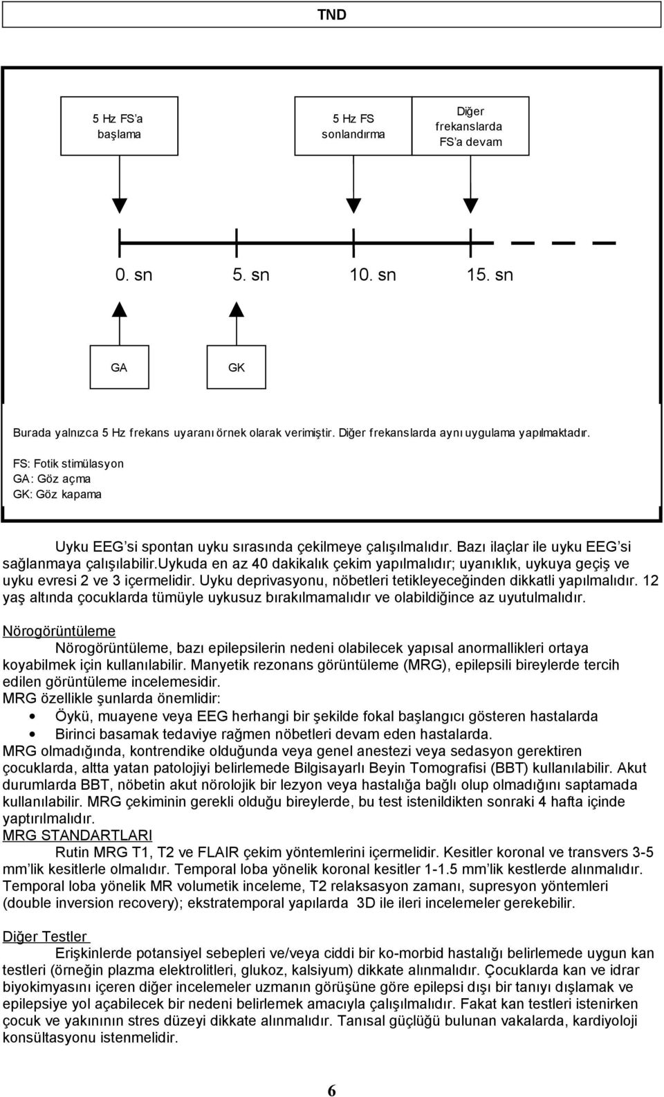 Bazı ilaçlar ile uyku EEG si sağlanmaya çalışılabilir.uykuda en az 40 dakikalık çekim yapılmalıdır; uyanıklık, uykuya geçiş ve uyku evresi 2 ve 3 içermelidir.