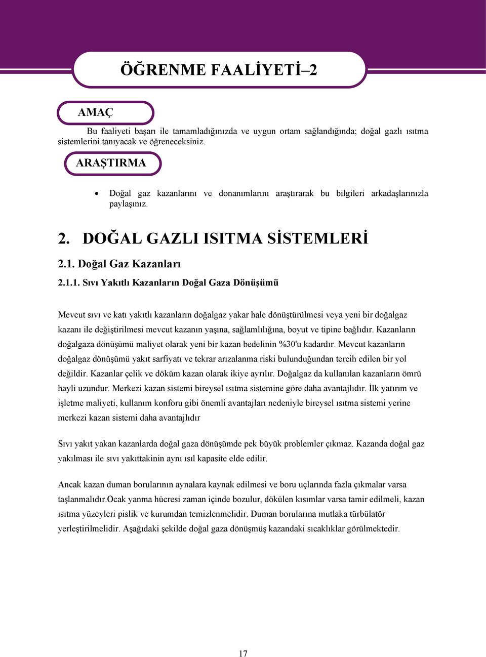 Doğal Gaz Kazanları 2.1.