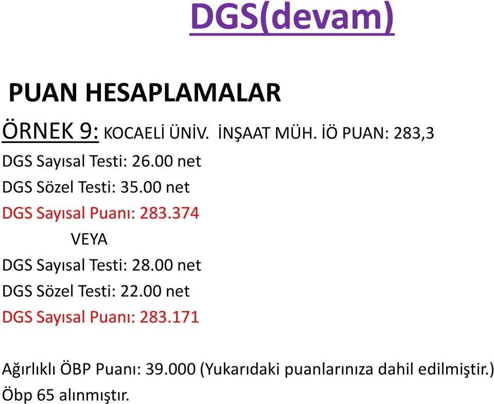 00 net DGS Sözel Testi: 35.