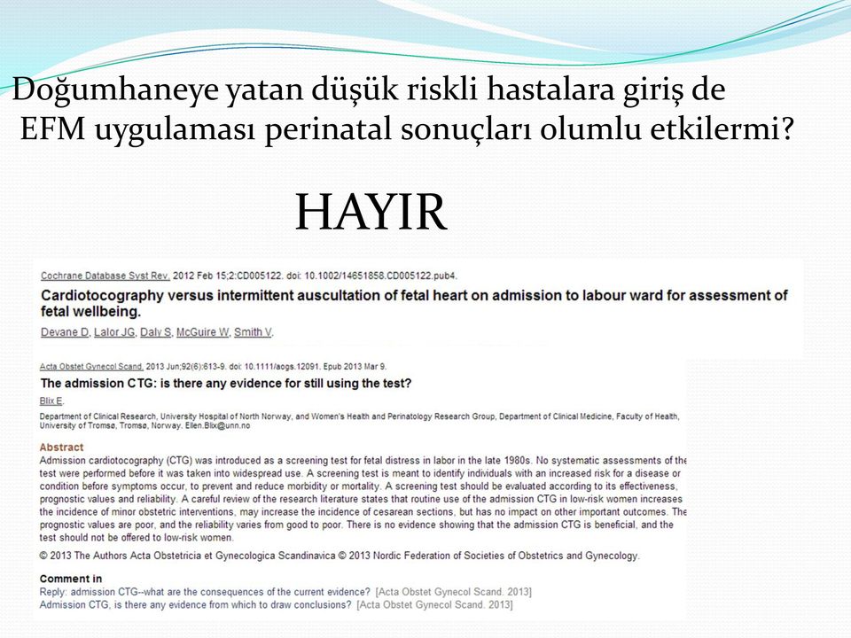 EFM uygulaması perinatal