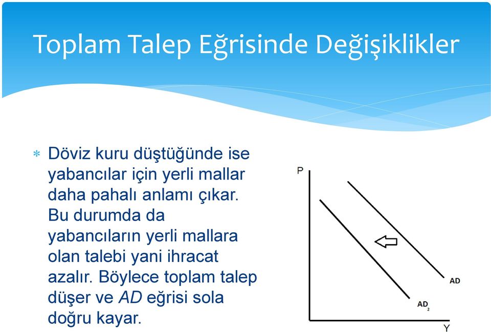 Bu durumda da yabancıların yerli mallara olan talebi yani