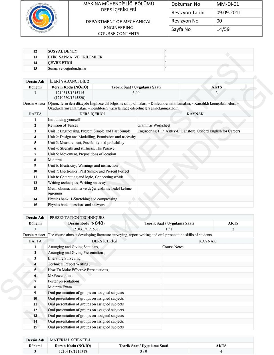 1 Introducing yourself 2 Revision of Tenses Grammar Worksheet 3 Unit 1: Engineering, Present Simple and Past Simple Engineering 1, P. Astley-L.