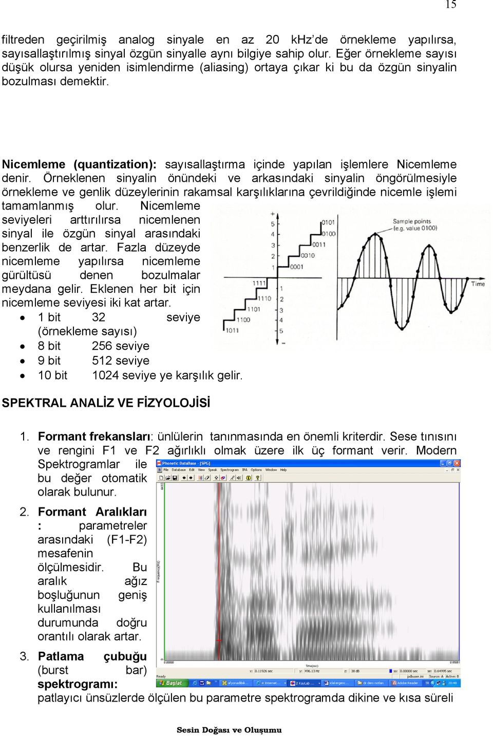 Nicemleme (quantization): sayısallaştırma içinde yapılan işlemlere Nicemleme denir.