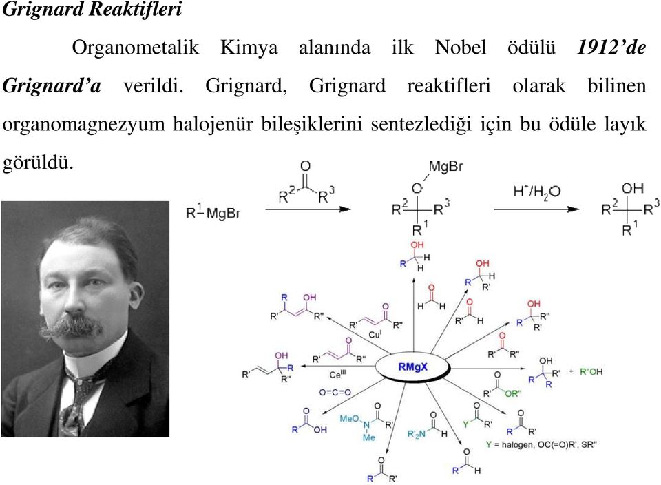 Grignard, Grignard reaktifleri olarak bilinen