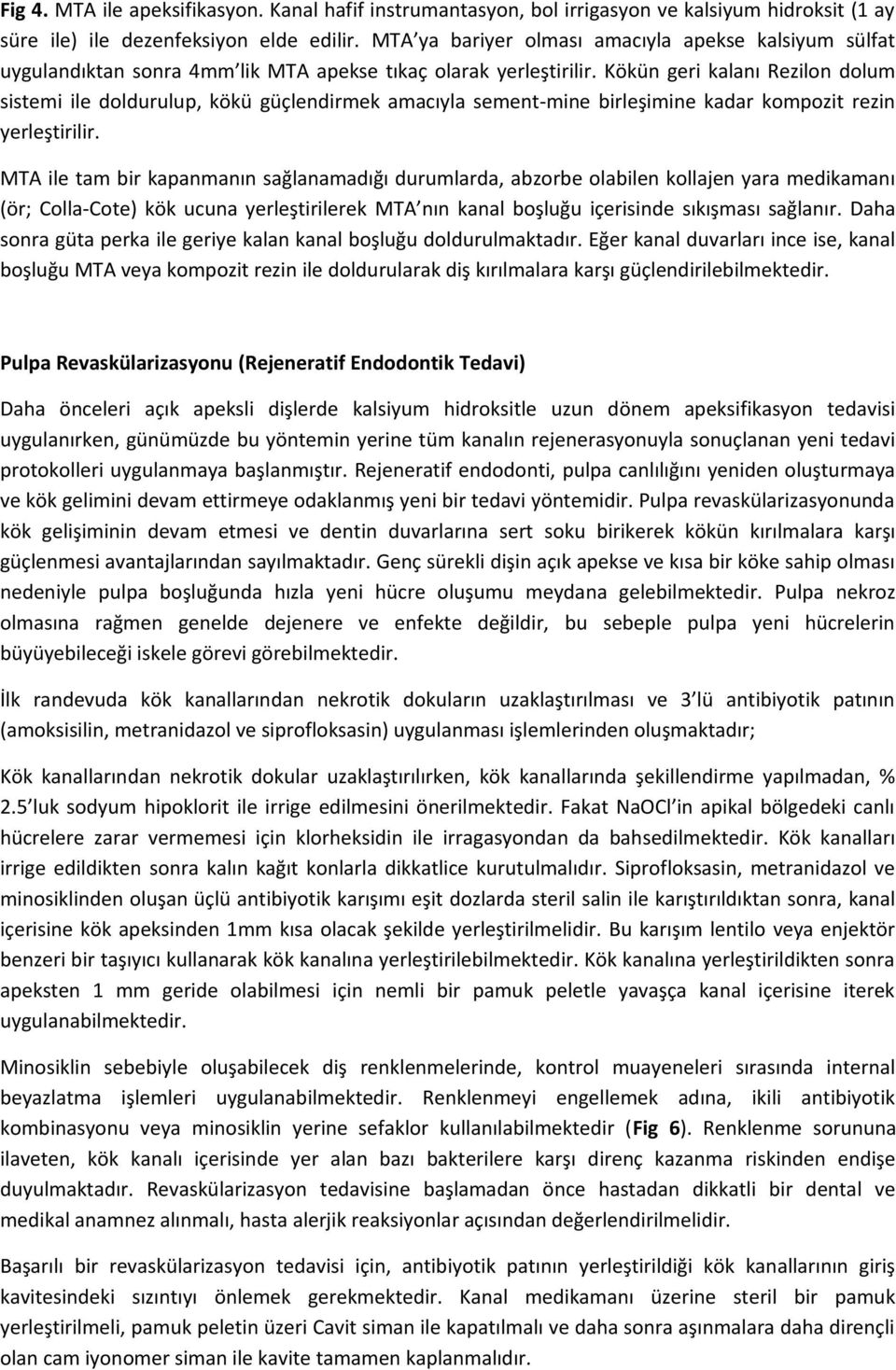 Kökün geri kalanı Rezilon dolum sistemi ile doldurulup, kökü güçlendirmek amacıyla sement-mine birleşimine kadar kompozit rezin yerleştirilir.