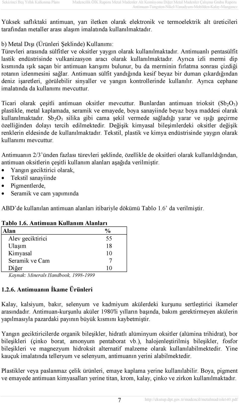 Antimuanlı pentasülfit lastik endüstrisinde vulkanizasyon aracı olarak kullanılmaktadır.