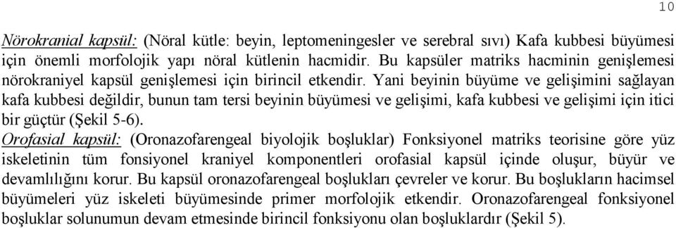 Yani beyinin büyüme ve gelişimini sağlayan kafa kubbesi değildir, bunun tam tersi beyinin büyümesi ve gelişimi, kafa kubbesi ve gelişimi için itici bir güçtür (Şekil 5-6).