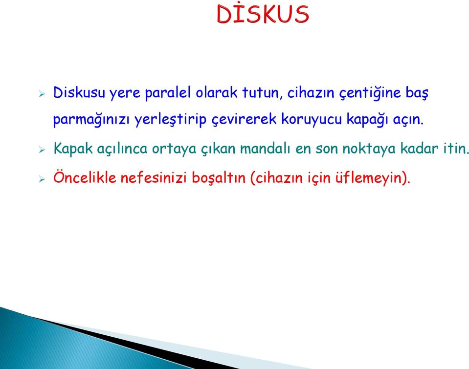 Kapak açılınca ortaya çıkan mandalı en son noktaya kadar