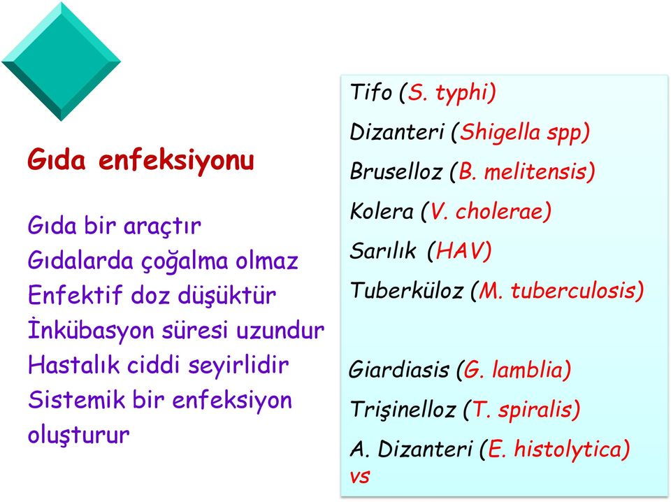 İnkübasyon süresi uzundur Hastalık ciddi seyirlidir Sistemik bir enfeksiyon oluşturur