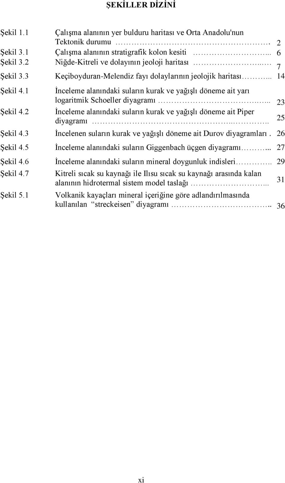 2 İnceleme alanındaki suların kurak ve yağışlı döneme ait yarı logaritmik Schoeller diyagramı.... 23 İnceleme alanındaki suların kurak ve yağışlı döneme ait Piper diyagramı.... 25 Şekil 4.