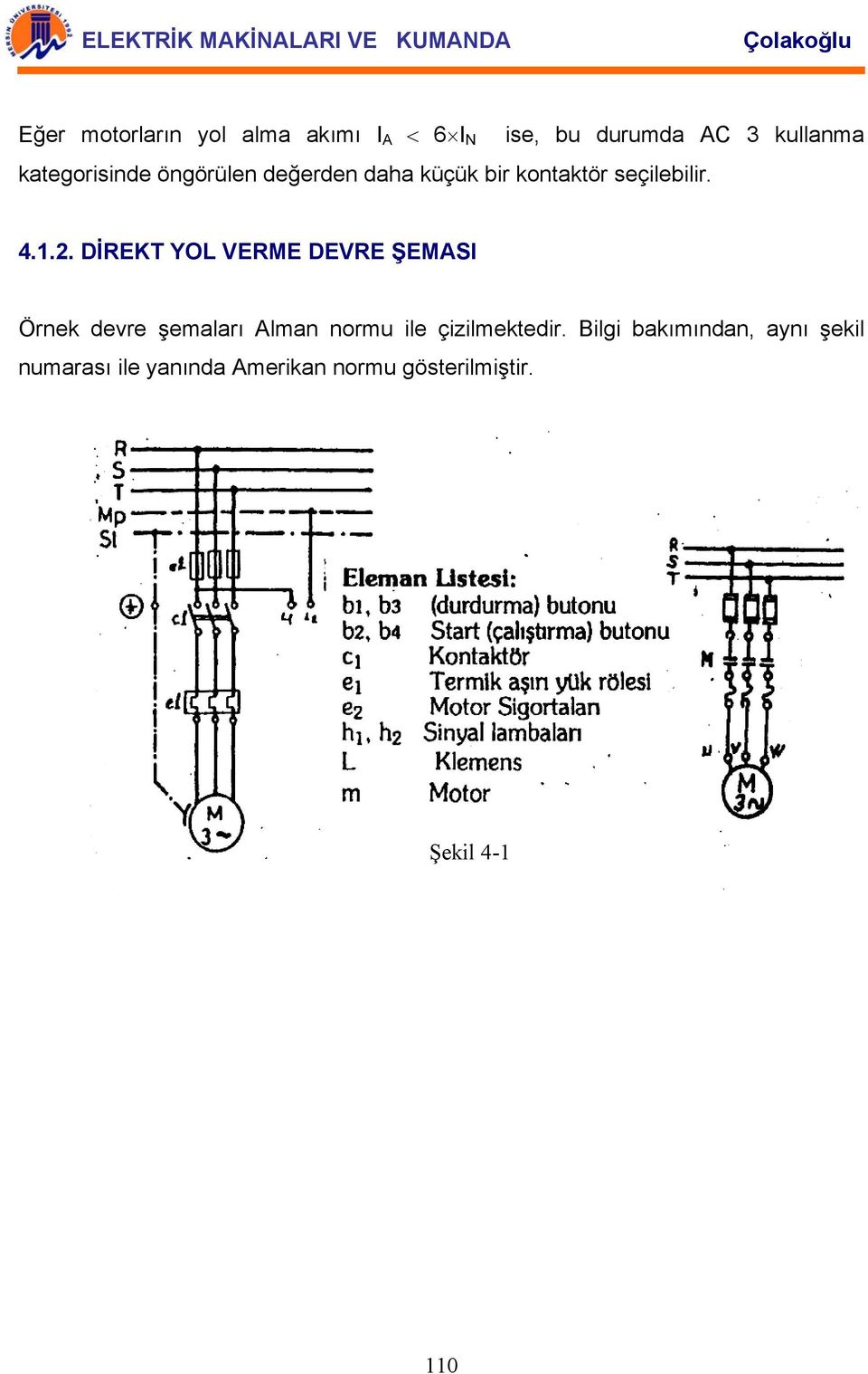 DİREKT YOL VERME DEVRE ŞEMASI Örnek devre şemaları Alman normu ile çizilmektedir.