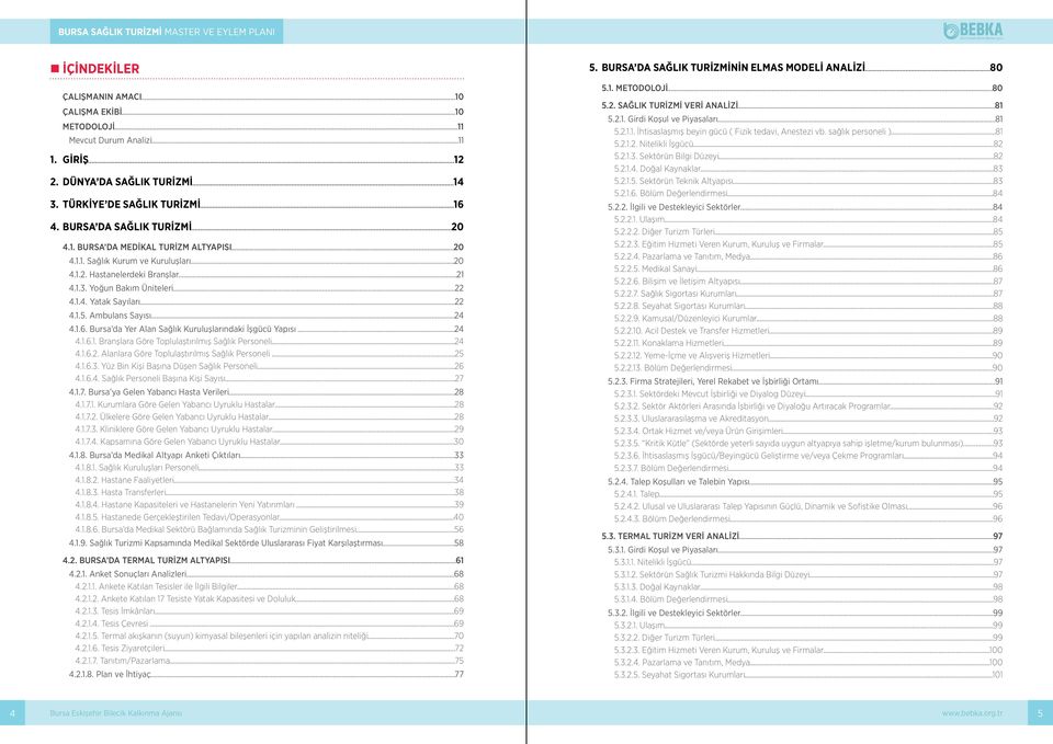 Bursa da Yer Alan Sağlık Kuruluşlarındaki İşgücü Yapısı 24 4.1.6.1. Branşlara Göre Toplulaştırılmış Sağlık Personeli 24 4.1.6.2. Alanlara Göre Toplulaştırılmış Sağlık Personeli 25 4.1.6.3.