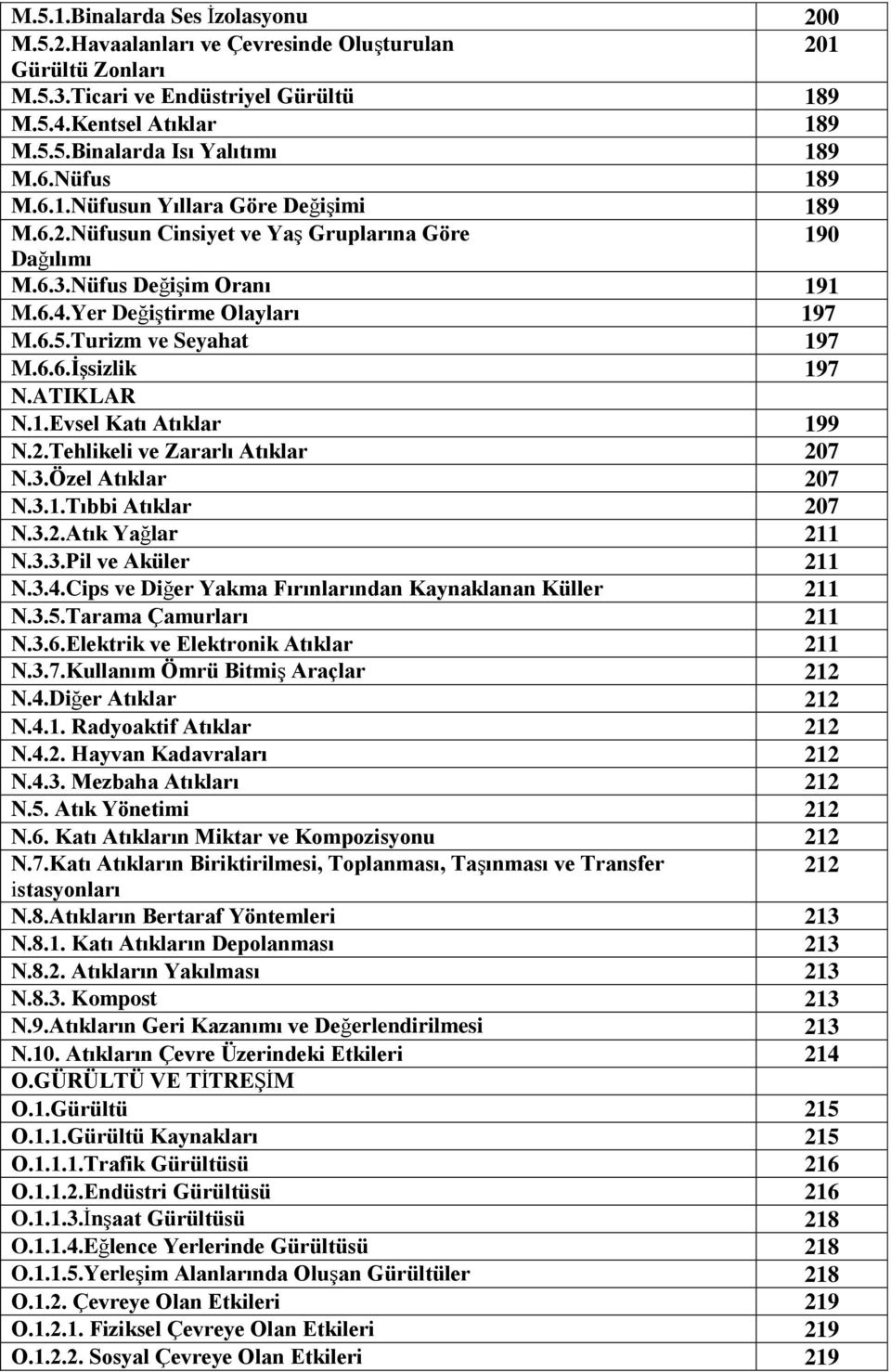 Turizm ve Seyahat 197 M.6.6.İşsizlik 197 N.ATIKLAR N.1.Evsel Katı Atıklar 199 N.2.Tehlikeli ve Zararlı Atıklar 207 N.3.Özel Atıklar 207 N.3.1.Tıbbi Atıklar 207 N.3.2.Atık Yağlar 211 N.3.3.Pil ve Aküler 211 N.