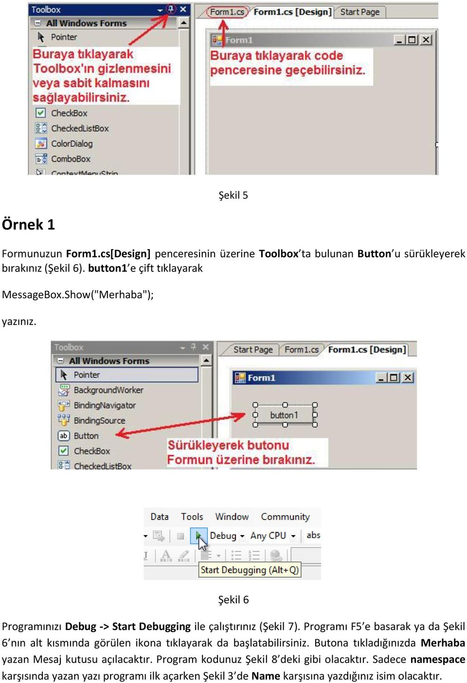 Programı F5 e basarak ya da Şekil 6 nın alt kısmında görülen ikona tıklayarak da başlatabilirsiniz.