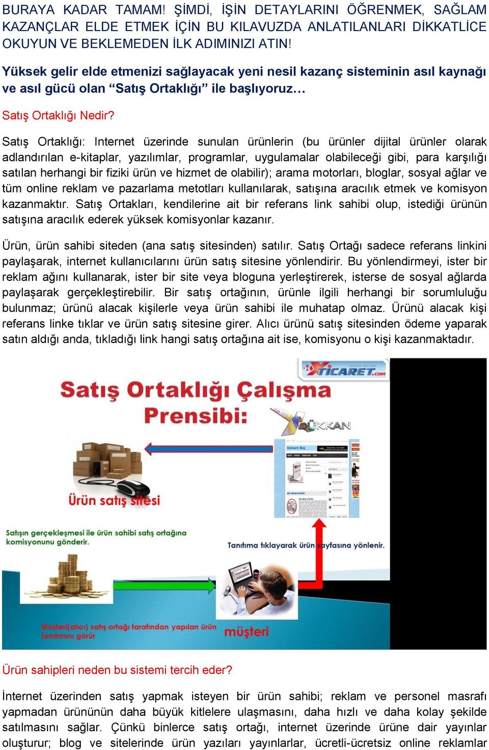 Satış Ortaklığı: Internet üzerinde sunulan ürünlerin (bu ürünler dijital ürünler olarak adlandırılan e-kitaplar, yazılımlar, programlar, uygulamalar olabileceği gibi, para karşılığı satılan herhangi