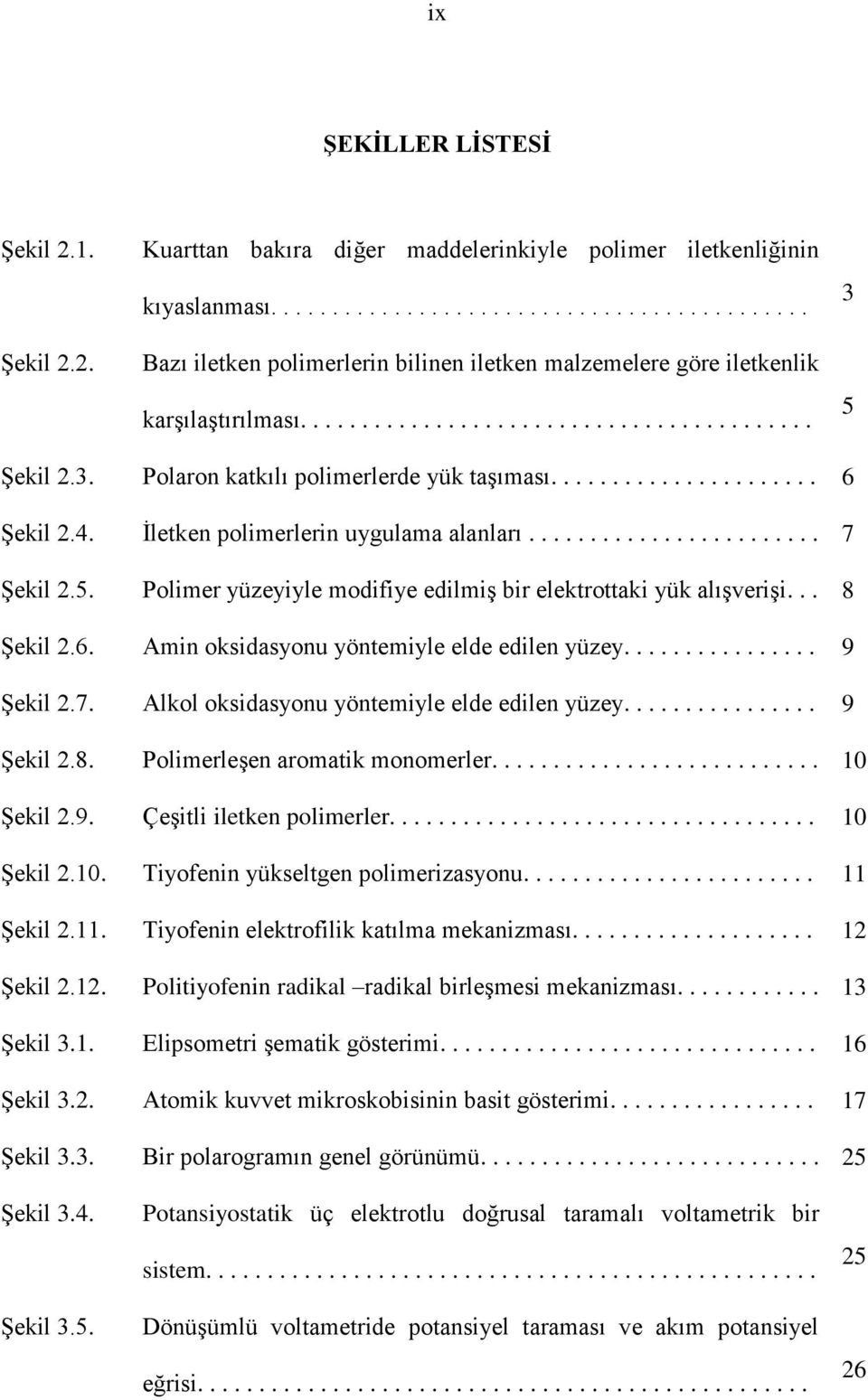 5 Şekil 2.3. Polaron katkılı polimerlerde yük taşıması...................... 6 Şekil 2.4. İletken polimerlerin uygulama alanları........................ 7 Şekil 2.5. Polimer yüzeyiyle modifiye edilmiş bir elektrottaki yük alışverişi.