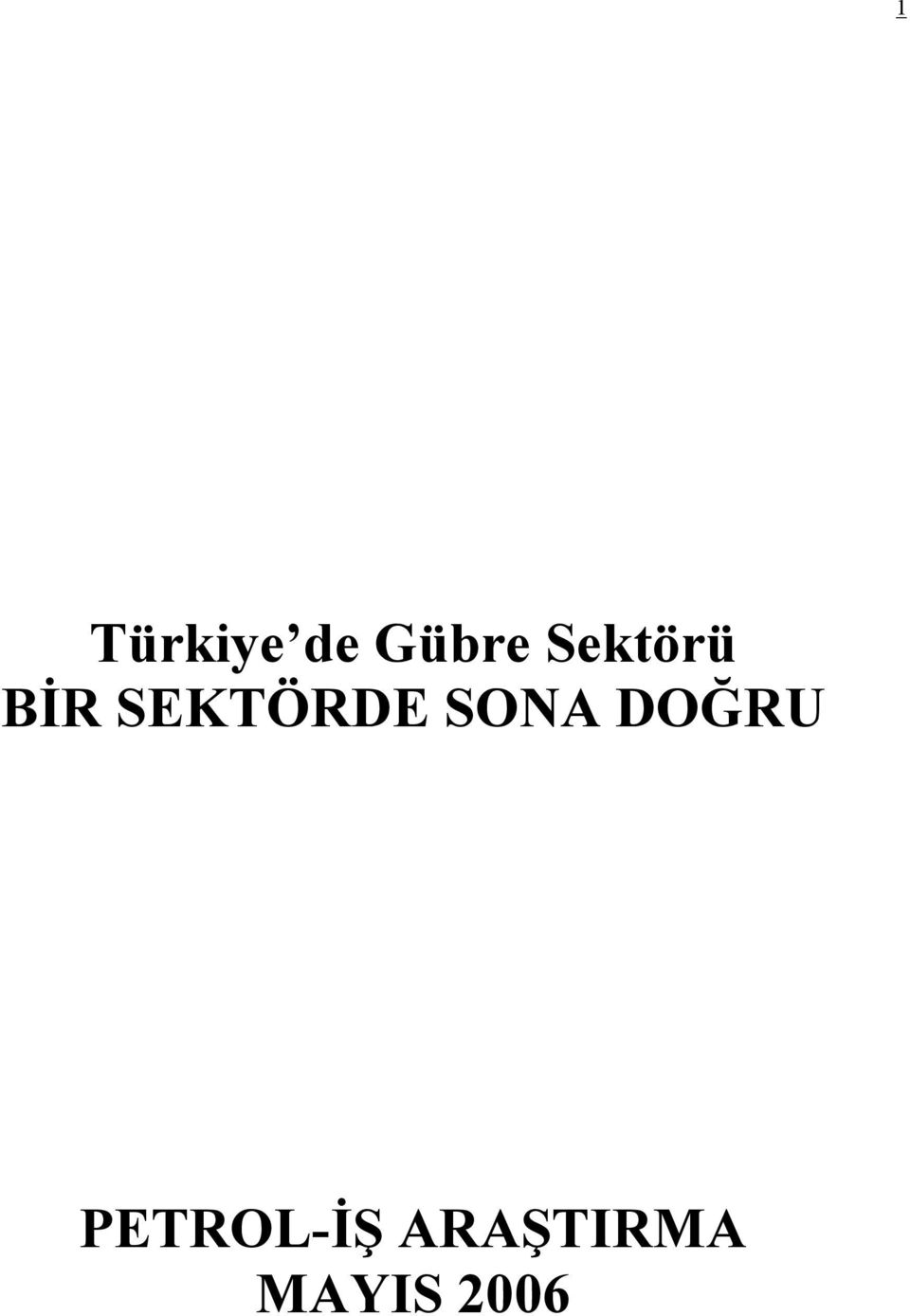 SONA DOĞRU PETROL-İŞ