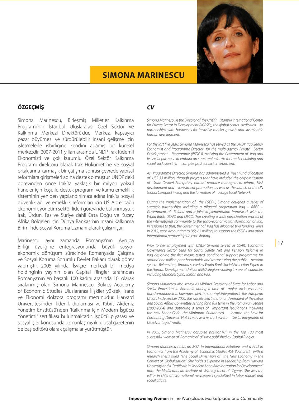 2007-2011 yılları arasında UNDP Irak Kıdemli Ekonomisti ve çok kurumlu Özel Sektör Kalkınma Programı direktörü olarak Irak Hükümeti ne ve sosyal ortaklarına karmaşık bir çatışma sonrası çevrede