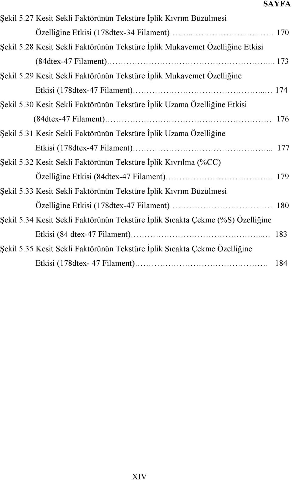 .. 174 Şekil 5.30 Kesit Sekli Faktörünün Tekstüre İplik Uzama Özelliğine Etkisi (84dtex-47 Filament) 176 Şekil 5.31 Kesit Sekli Faktörünün Tekstüre İplik Uzama Özelliğine Etkisi (178dtex-47 Filament).