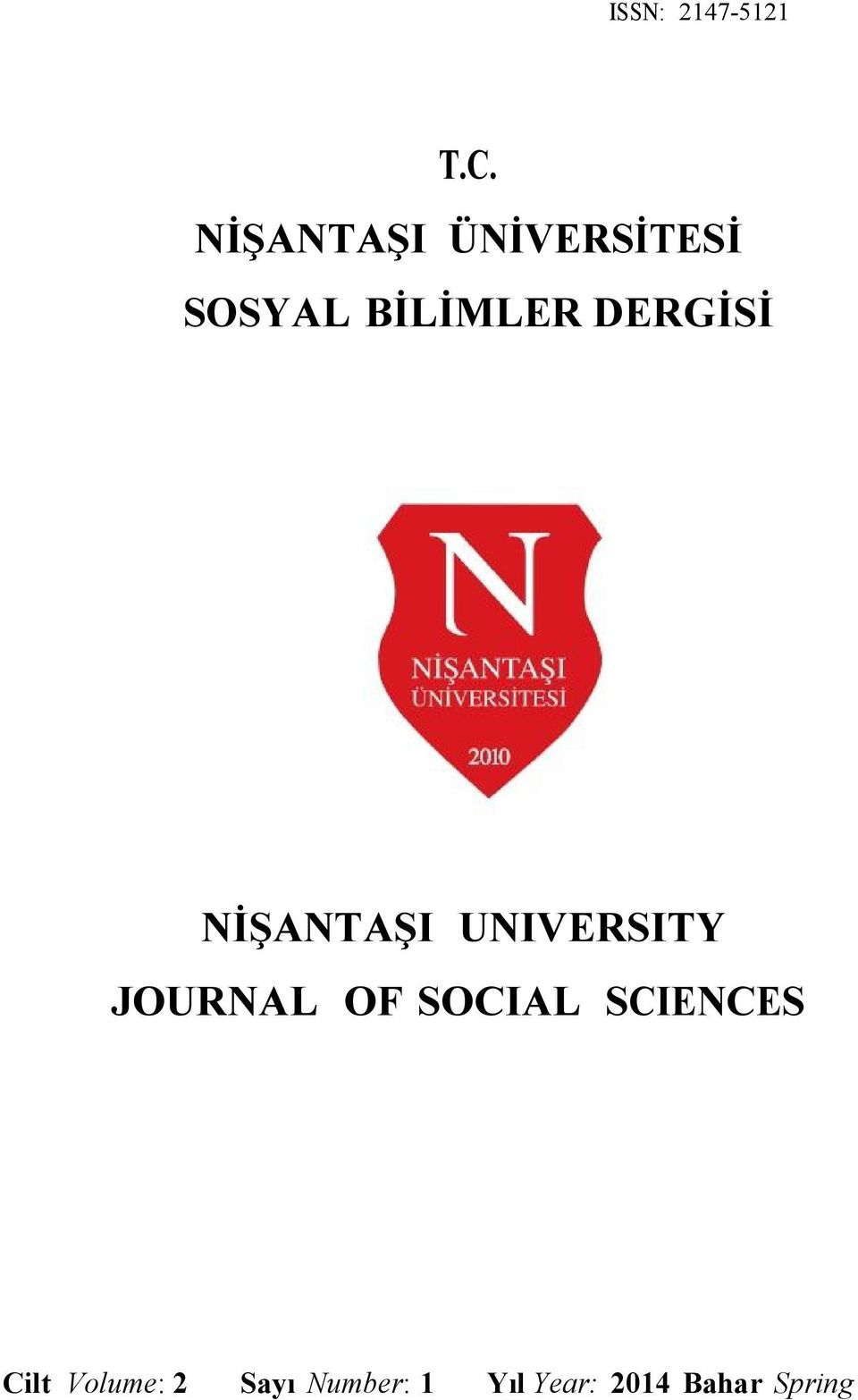 DERGİSİ NİŞANTAŞI UNIVERSITY JOURNAL OF