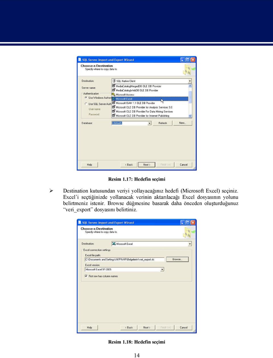 (Microsoft Excel) seçiniz.