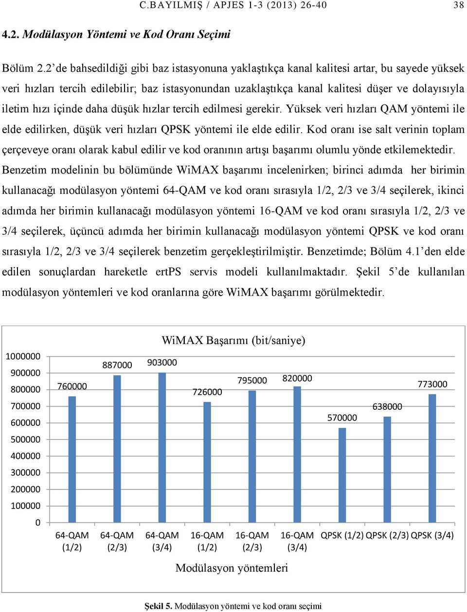 hızı içinde daha düşük hızlar tercih edilmesi gerekir. Yüksek veri hızları QAM yöntemi ile elde edilirken, düşük veri hızları QPSK yöntemi ile elde edilir.