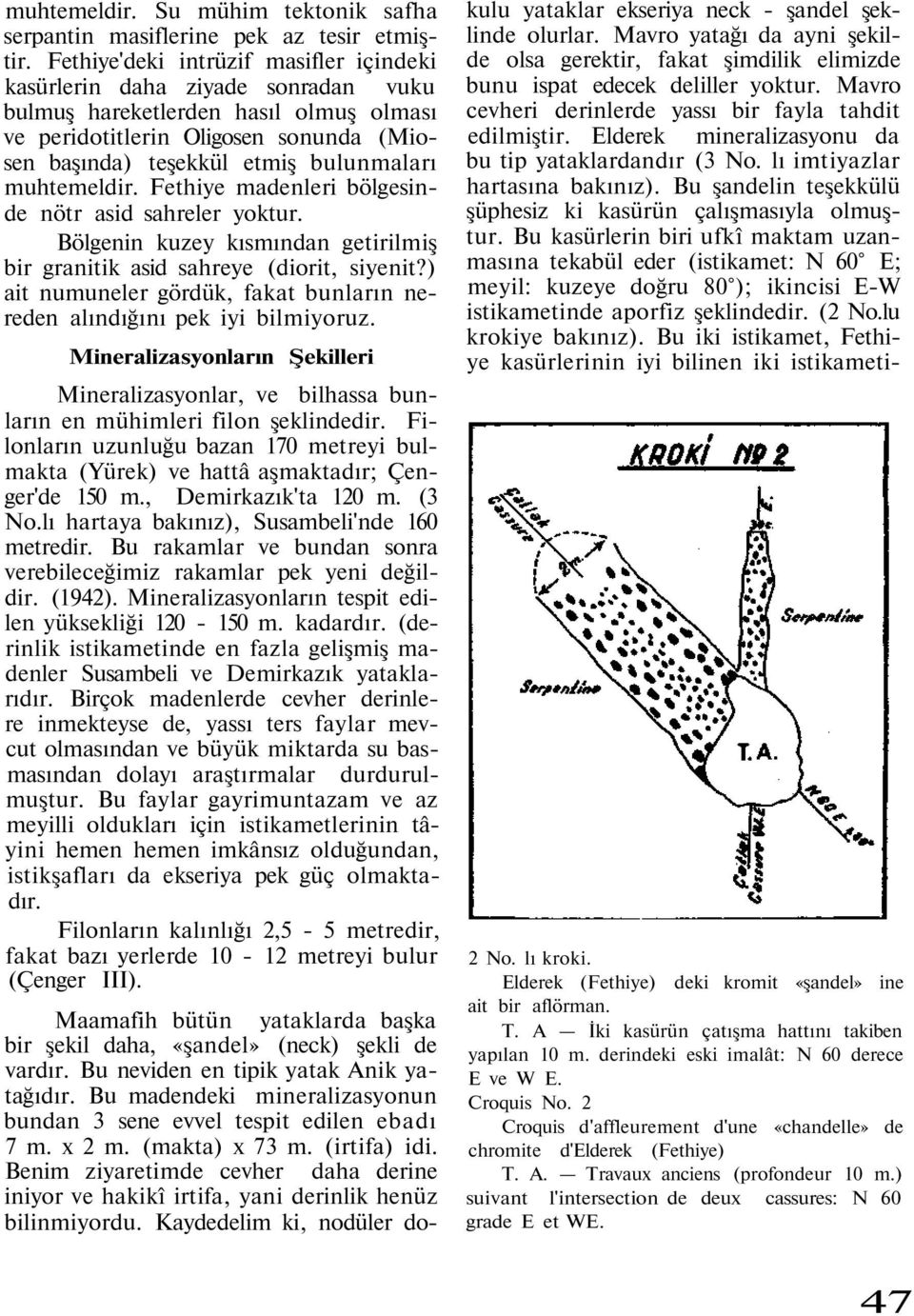 muhtemeldir. Fethiye madenleri bölgesinde nötr asid sahreler yoktur. Bölgenin kuzey kısmından getirilmiş bir granitik asid sahreye (diorit, siyenit?