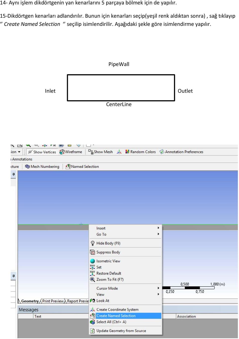 Bunun için kenarları seçip(yeşil renk aldıktan sonra), sağ tıklayıp Create