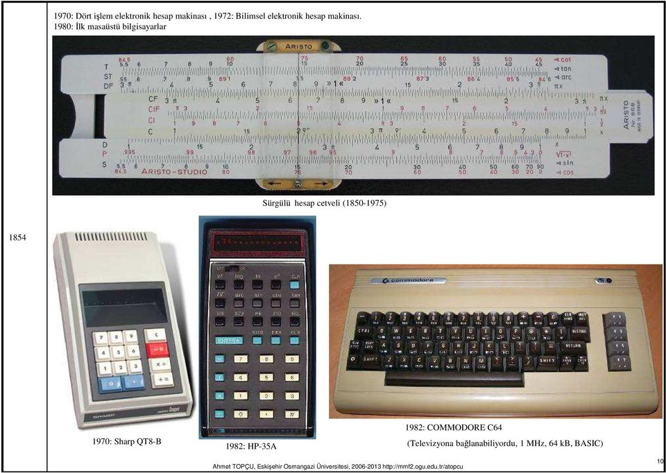 1980: İlk masaüstü bilgisayarlar Sürgülü hesap cetveli