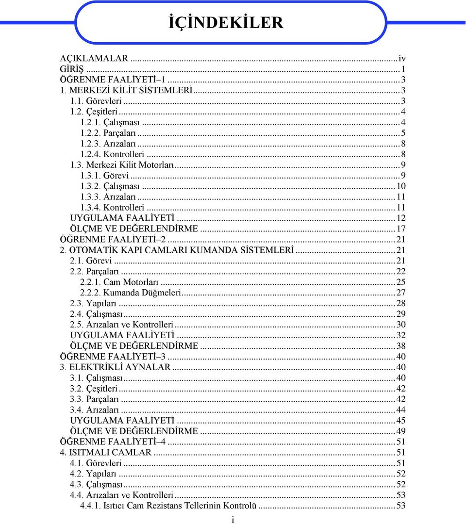 .. 17 ÖĞRENME FAALİYETİ 2... 21 2. OTOMATİK KAPI CAMLARI KUMANDA SİSTEMLERİ... 21 2.1. Görevi... 21 2.2. Parçaları... 22 2.2.1. Cam Motorları... 25 2.2.2. Kumanda Düğmeleri... 27 2.3. Yapıları... 28 2.