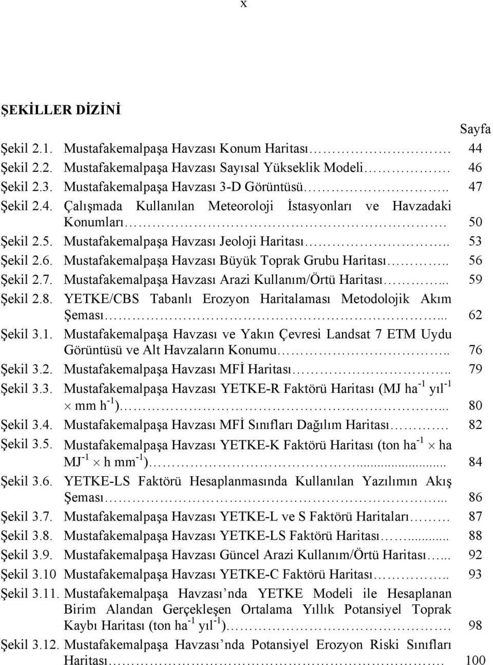 Mustafakemalpaşa Havzası Büyük Toprak Grubu Haritası.. 56 Şekil 2.7. Mustafakemalpaşa Havzası Arazi Kullanım/Örtü Haritası... 59 Şekil 2.8.