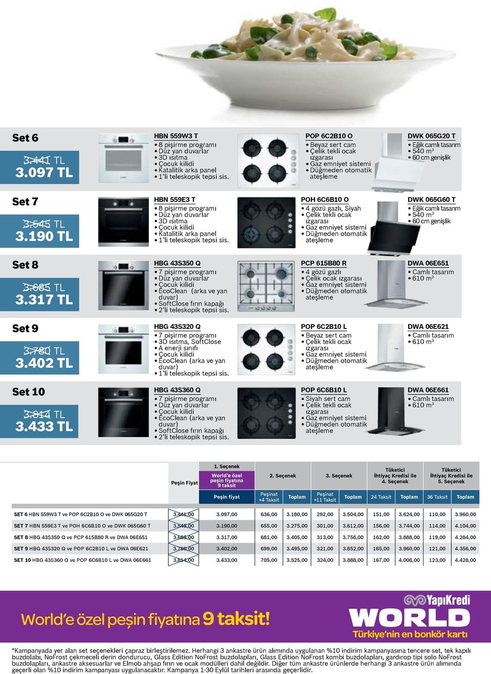 190 TL HBN 559E3 T 8 pişirme programı Düz yan duvarlar 3D ısıtma Çocuk kilidi Katalitik arka panel 1 li teleskopik tepsi sis.