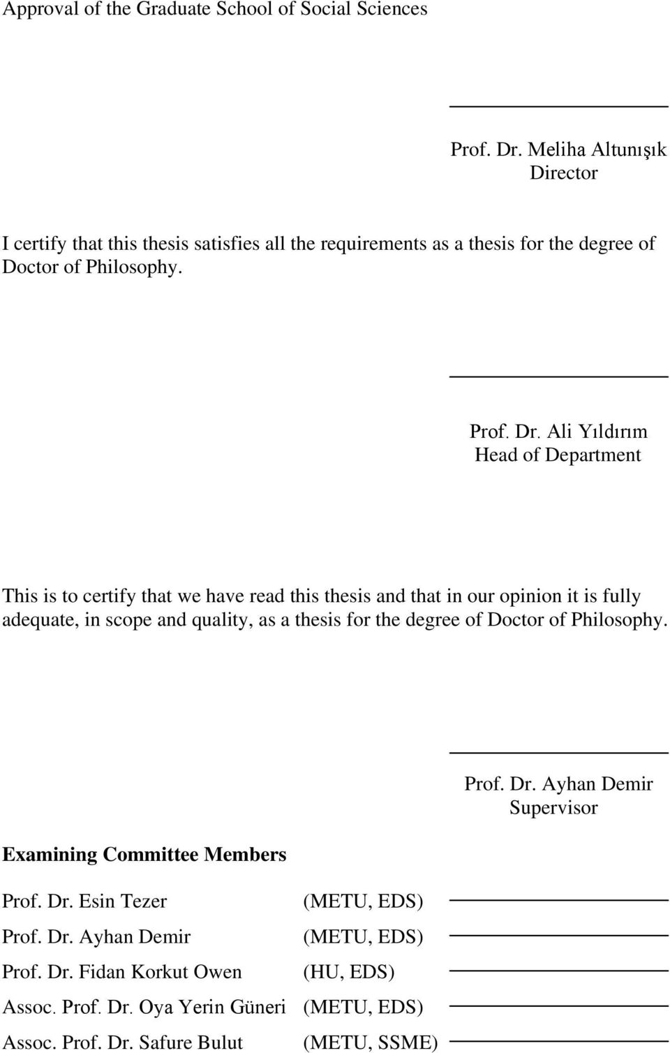 Ali Yıldırım Head of Department This is to certify that we have read this thesis and that in our opinion it is fully adequate, in scope and quality, as a thesis for