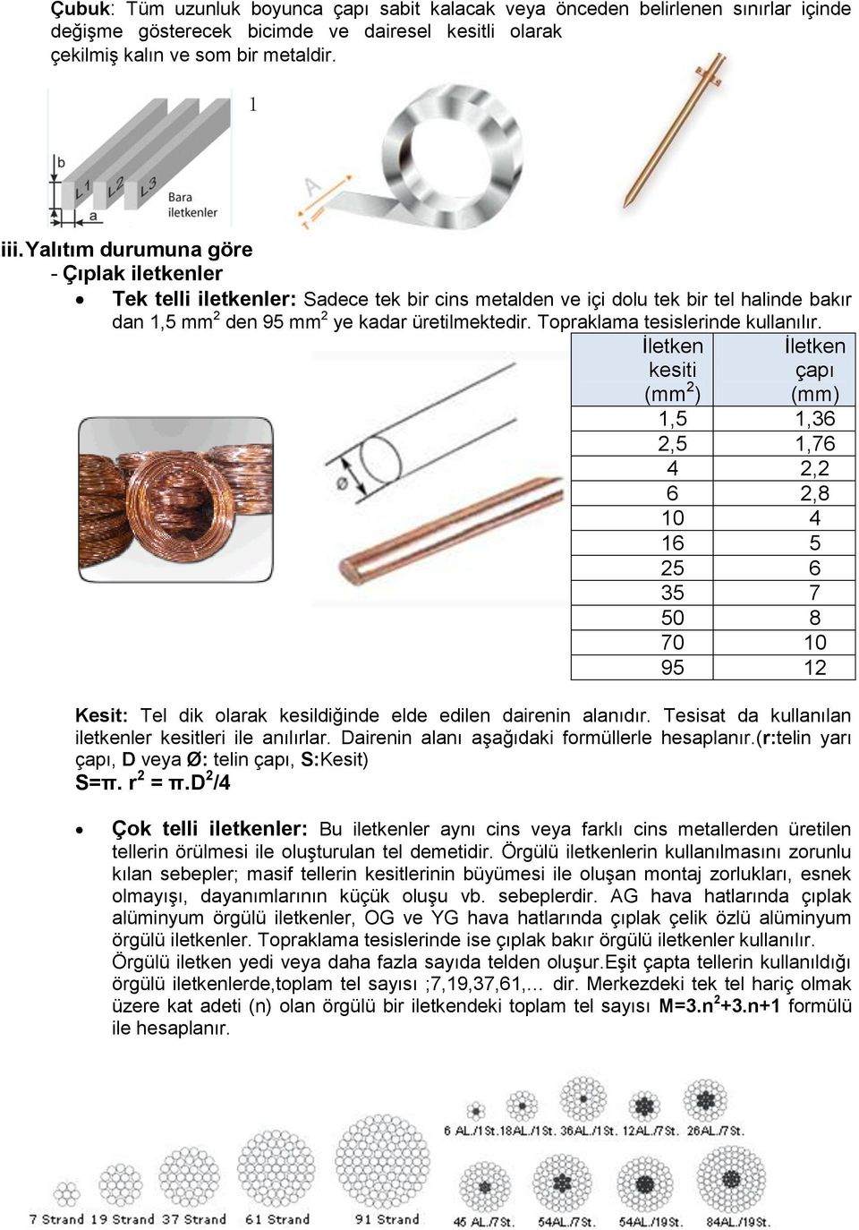 Topraklama tesislerinde kullanılır.