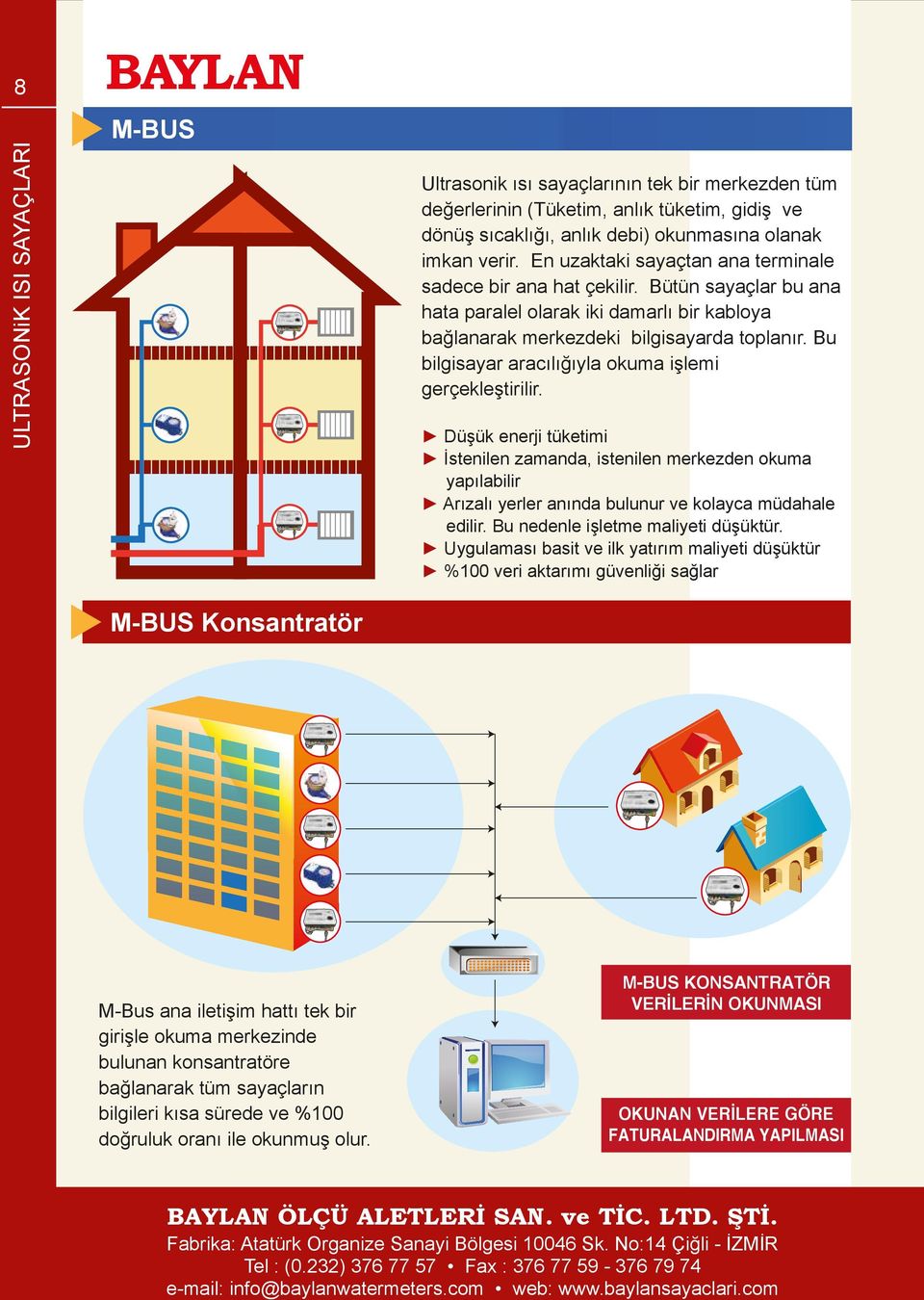 Bu bilgisayar aracılığıyla okuma işlemi gerçekleştirilir. Düşük enerji tüketimi İstenilen zamanda, istenilen merkezden okuma yapılabilir Arızalı yerler anında bulunur ve kolayca müdahale edilir.