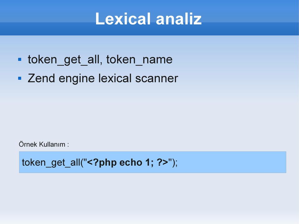 lexical scanner Örnek