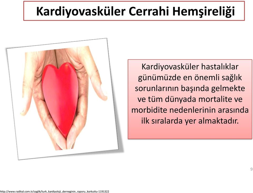 morbidite nedenlerinin arasında ilk sıralarda yer almaktadır. 9 http://www.