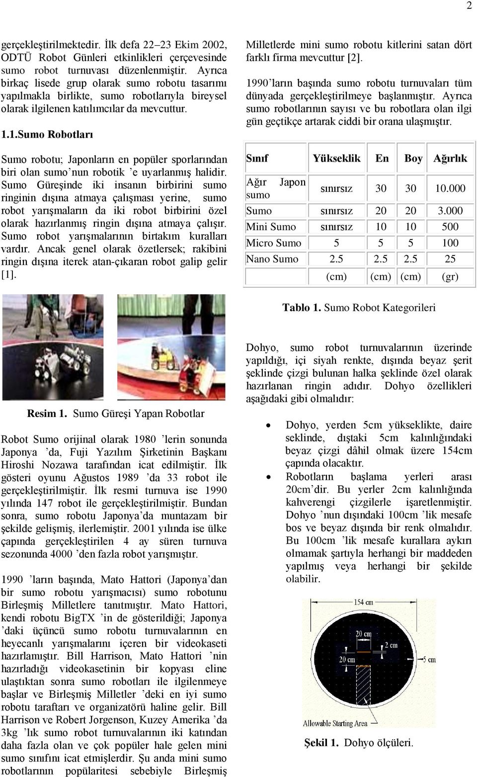 1. Robotları robotu; Japonların en popüler sporlarından biri olan sumo nun robotik e uyarlanmış halidir.