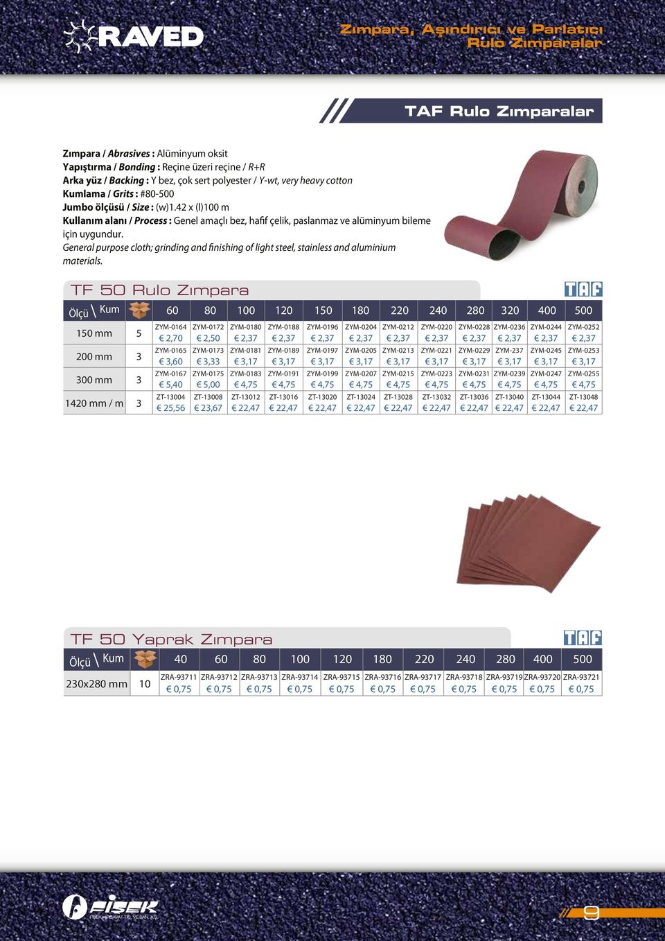 General purpose cloh; grinding and finishing of ligh seel, sainless and aluminium maerials.