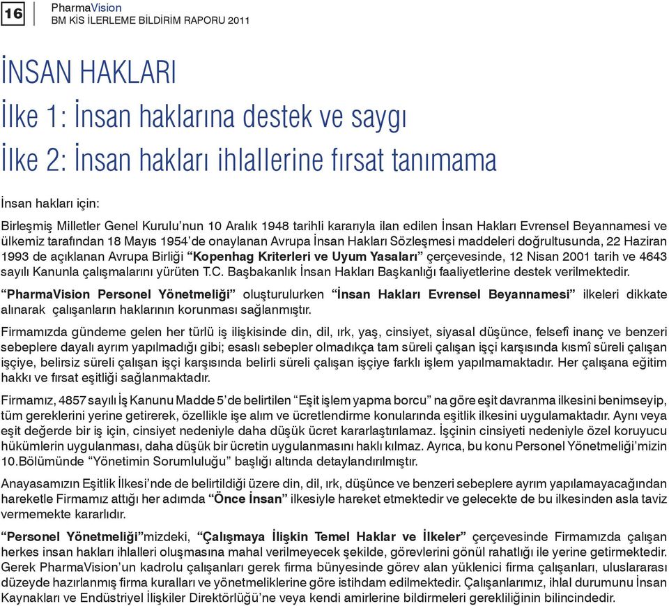 Birliği Kopenhag Kriterleri ve Uyum Yasaları çerçevesinde, 12 Nisan 2001 tarih ve 4643 sayılı Kanunla çalışmalarını yürüten T.C.