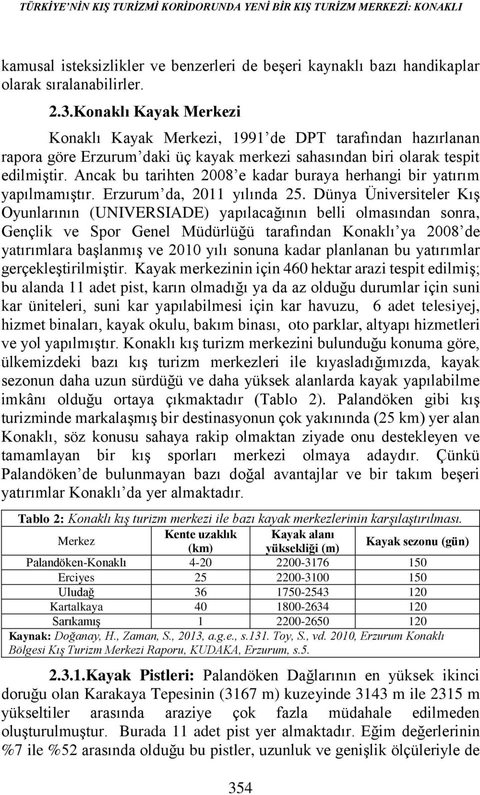 Ancak bu tarihten 2008 e kadar buraya herhangi bir yatırım yapılmamıştır. Erzurum da, 2011 yılında 25.