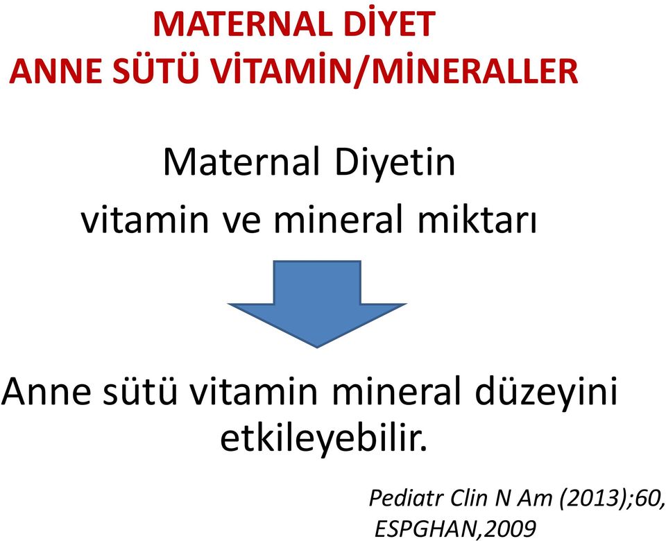 Anne sütü vitamin mineral düzeyini